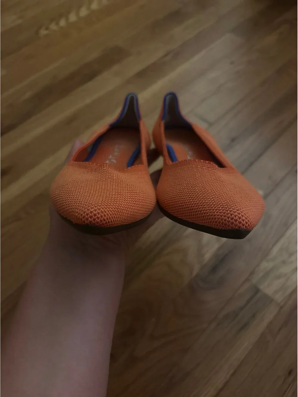 Rothy’s Retired Rare Persimmon The Point Flats Orange Shoe Size 8
